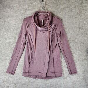 Lululemon Assymetrical Zip Jacket Cowl Neck Women's 2 Mauve Nice!